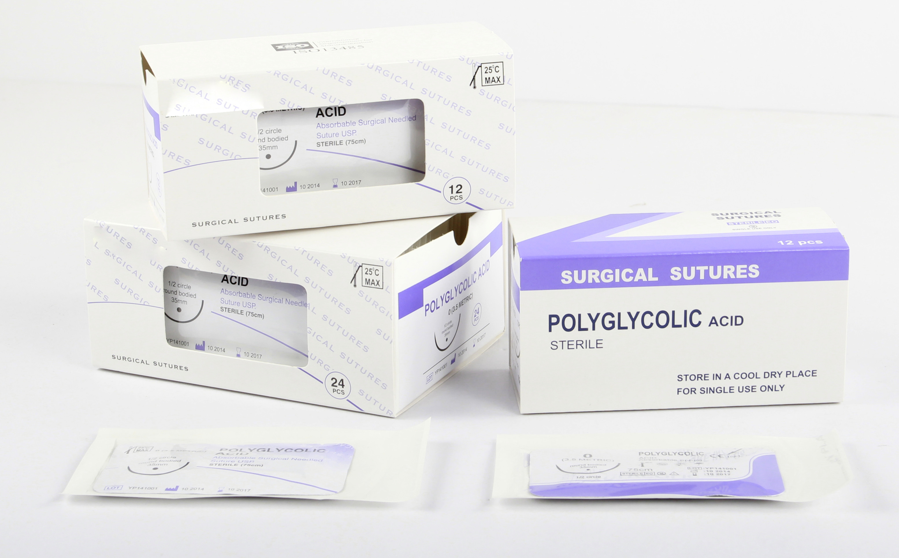CE approved medical absorbable sutures pga surgical suture thread with