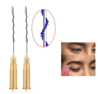 25G 60mm Sharp Needle  Cog Screw Lifting Pdo Mini Cog Screw Thread Eyebrow Lift