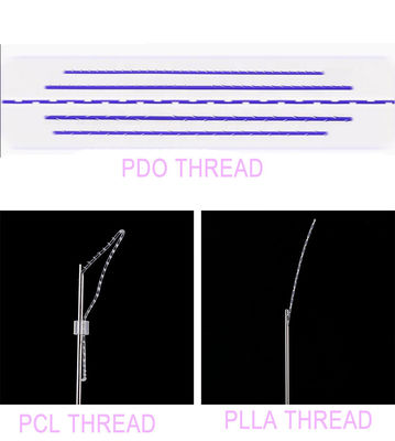 Double screw pdo thread 29g 60mm face lifting absorbable sutures treatment for skin tightening