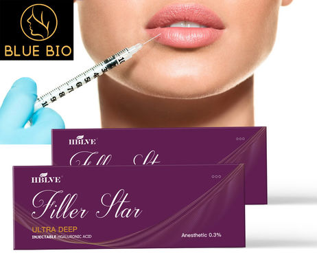 Derm deep Filler Cross linked injectable Hyaluronic Acid gel for face lip