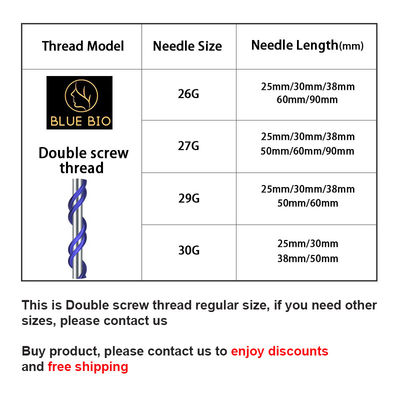 Pdo Thread Double Screw Ce Certification Korea Body Lift 27g 38mm Absorbable Line