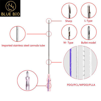 Mesh Pcl Thread 19g 60mm Absorbable Skin Rejuvenation Face Lift Cannula Blunt Needle