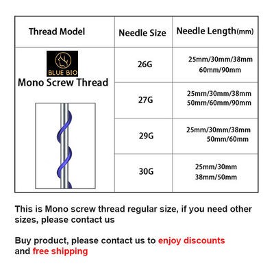 Mono Screw Pdo Thread 27g 50mm Korea Wholesale L Type Of Needle Skin Care Medical