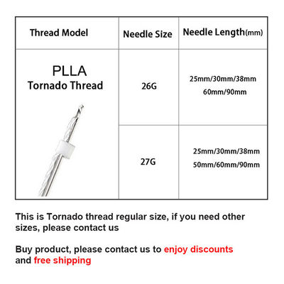 Tornado Plla Thread 27G 90mm Safe Effective Korea Skin Care Disposable Absorbable Line