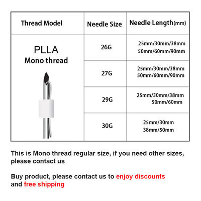 Mono Plla Thread 27g 90mm Sharp Needle Cannula Absorbable Skin Tightening Line