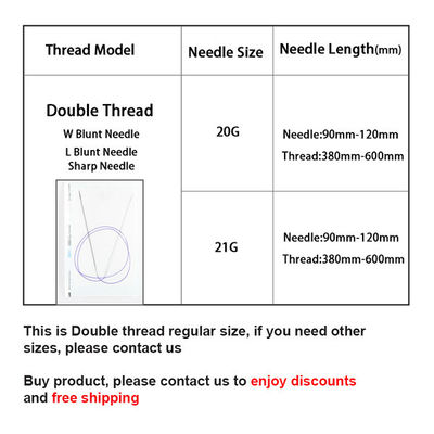 PLLA Double Needle Thread Korea Mesotherapy V Line Face Lifting Long Lasting Collagen Thread