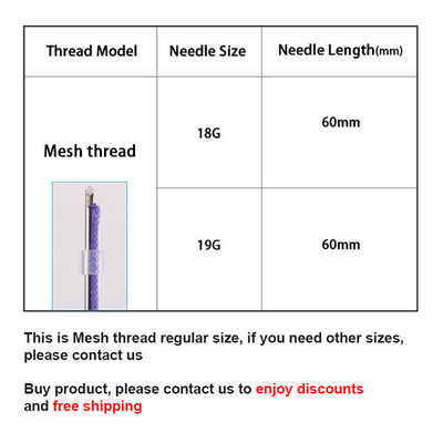 Pdo Mesh Thread 19G 60mm Blunt Needle Cannula Facial Lift Threads Hilos De Sutura