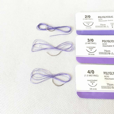 CE approved medical absorbable sutures pga surgical suture thread with needle