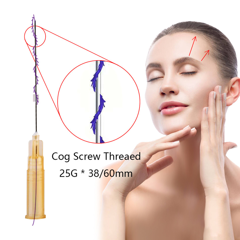 25G 60mm Sharp Needle  Cog Screw Lifting Pdo Mini Cog Screw Thread Eyebrow Lift