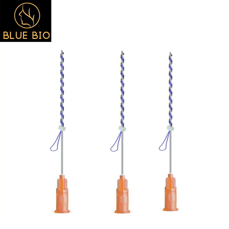 Double screw pdo thread 29g 60mm face lifting absorbable sutures treatment for skin tightening